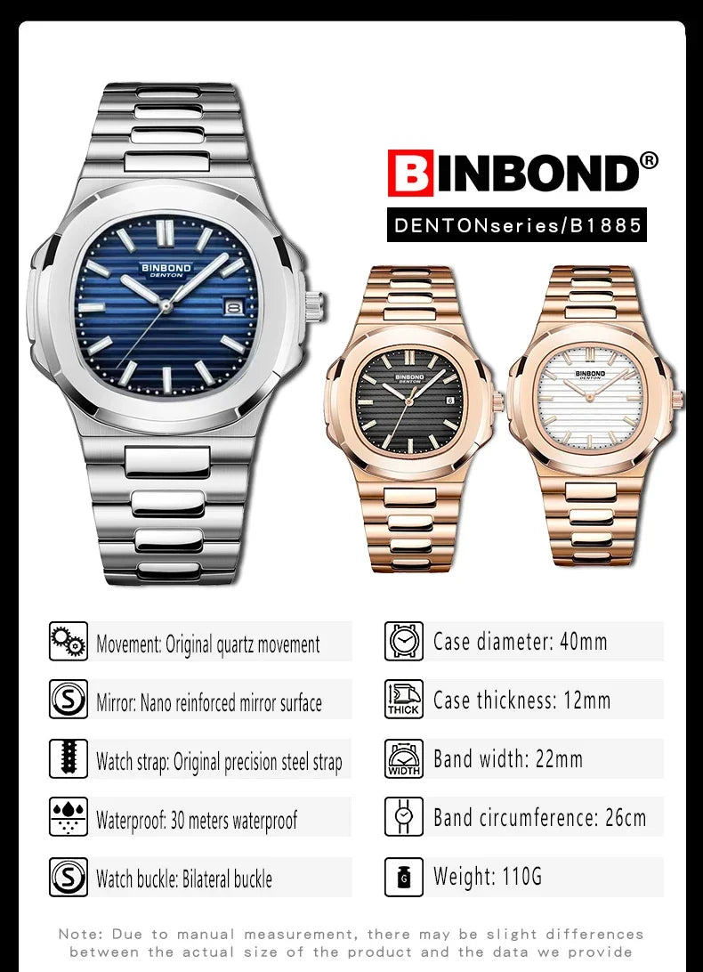 Automatic Quartz Wristwatch – Luxury Business Movement for Men