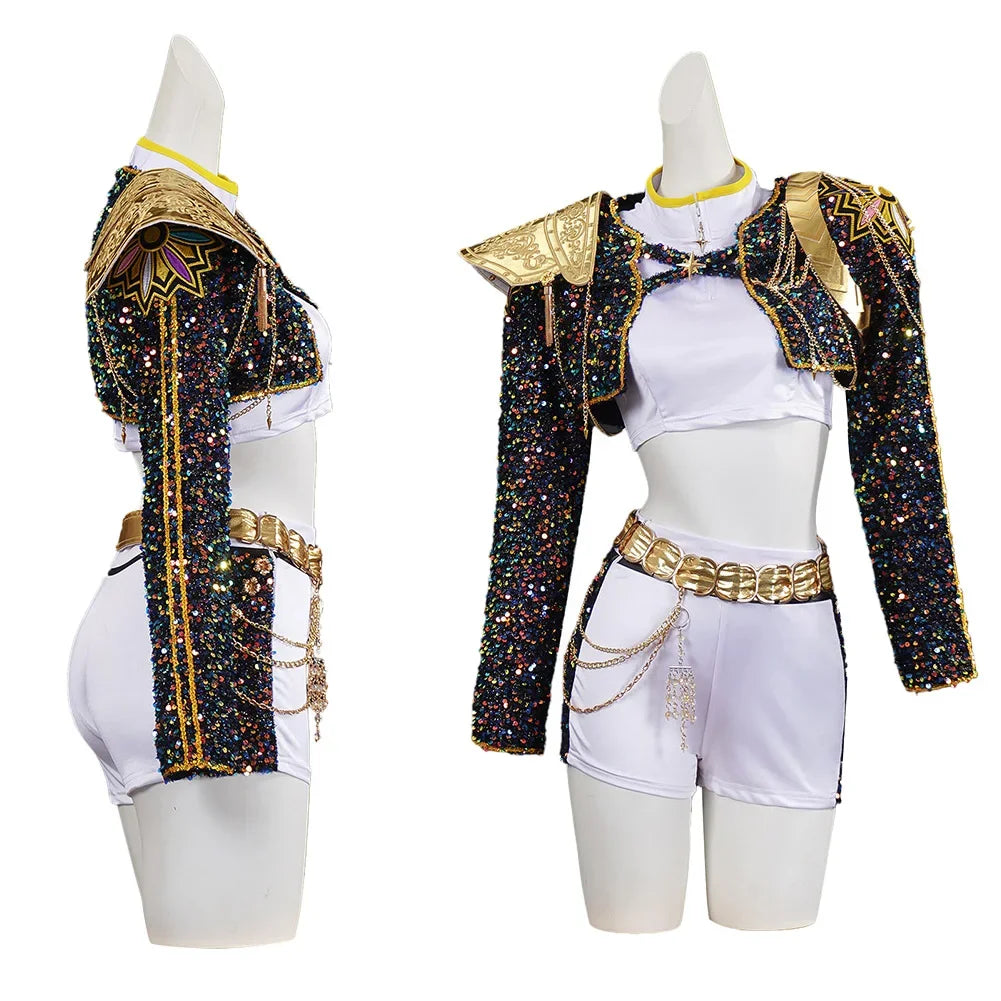Demon Hunter Cosplay Uniform – Kids Black and Gold Costume for Halloween