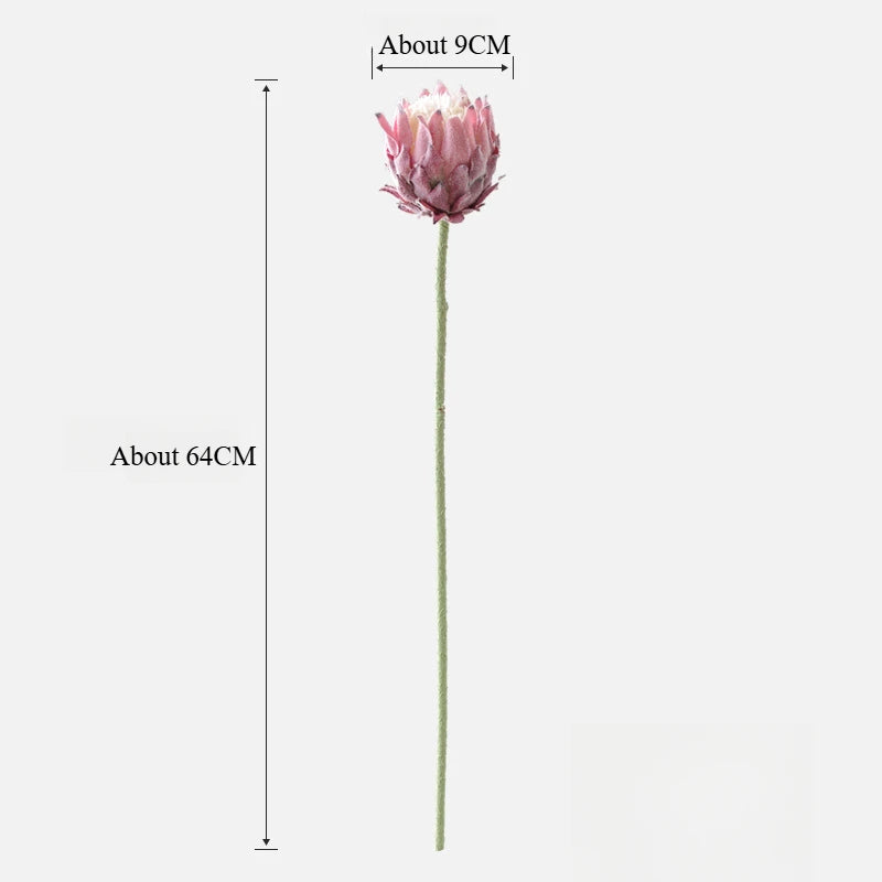 Artificial King Protea Flower – 25 Inch Faux Botanical for Home Wedding Decor