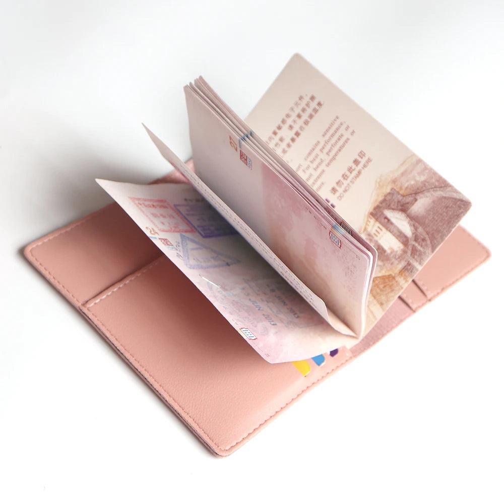 Custom Name Passport Cover Set – Personalized Leather Luggage Tag for Travel