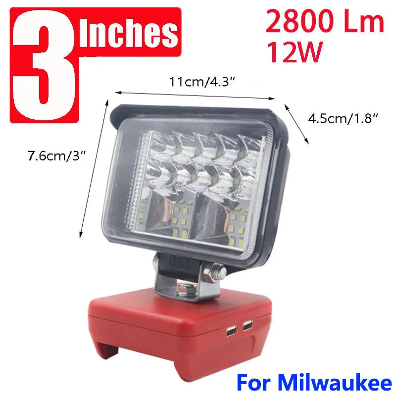 3 Inch LED Work Light – Portable Cordless Spotlight for Power Tool Batteries