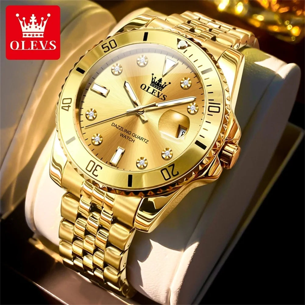 Stainless Steel Quartz Watch – Luminous Calendar Wristwatch for Business Men