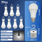 Rechargeable LED Emergency Bulb – Portable 7W Light for Camping and Home Power