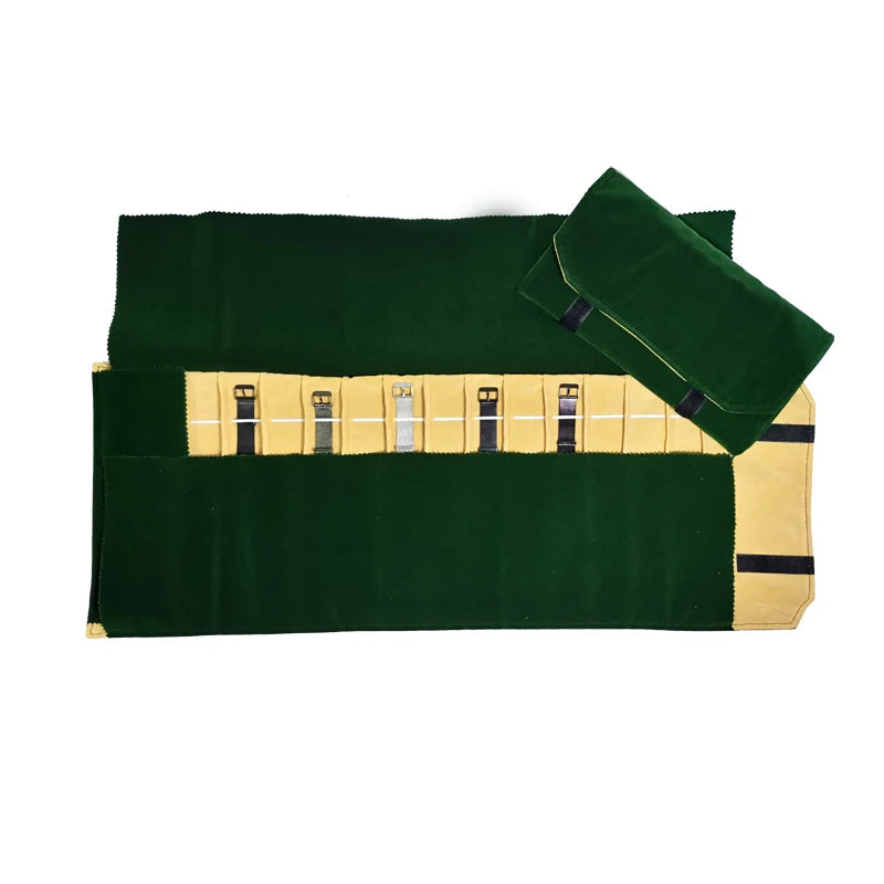 Velvet Watch Roll Bag – Portable Jewelry Organizer for Travel Storage