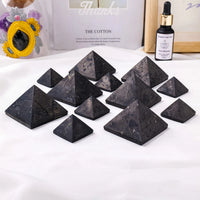 Natural Shungite Pyramid – Polished Raw Stone for Home Feng Shui Decor