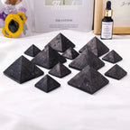 Natural Shungite Pyramid – Polished Raw Stone for Home Feng Shui Decor
