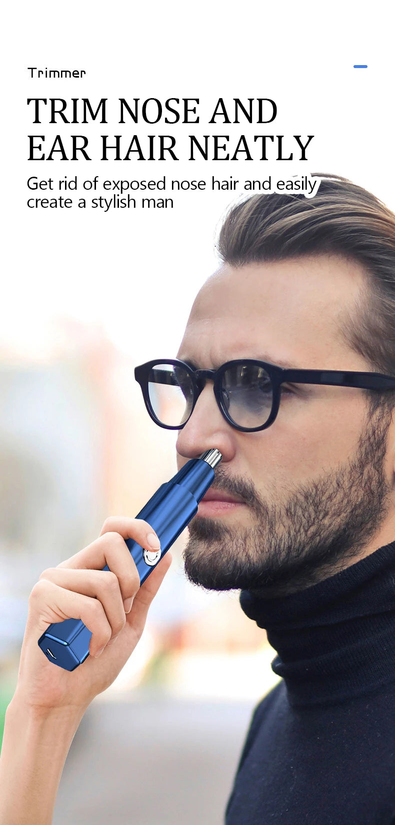 Electric Nose Hair Trimmer – Rechargeable Grooming Tool for Men