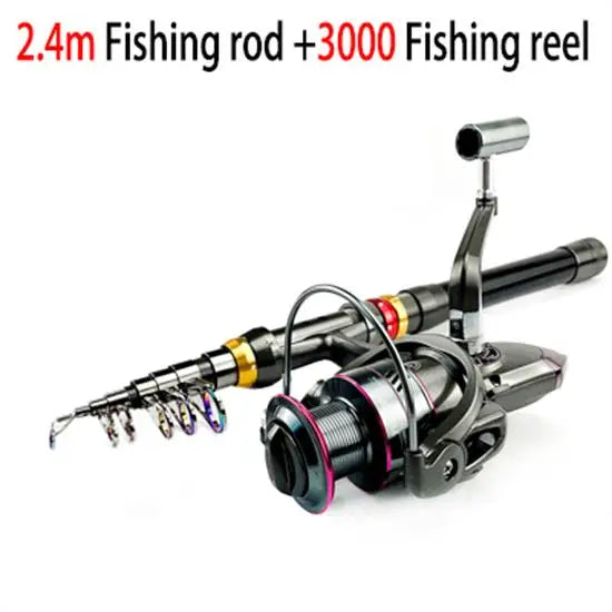 Telescopic Carbon Fiber Fishing Rod – Spinning Reel Combo for Outdoor Fishing