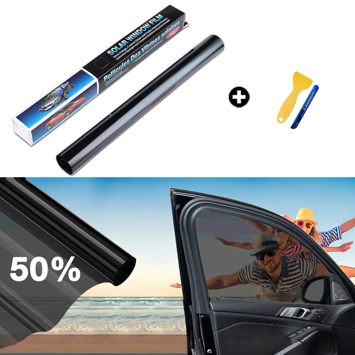 Car Window Tint Film – UV Protection Vinyl for Privacy and Solar Heat Blocking