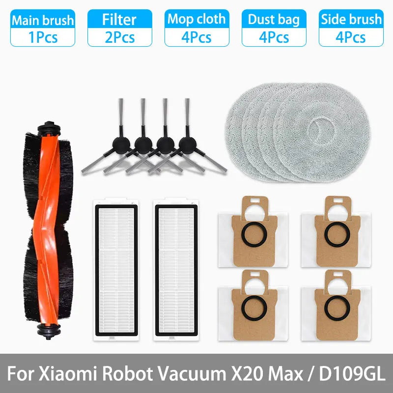 Vacuum Replacement Kit – Maintenance Parts for Xiaomi X20 Max Robot Cleaner