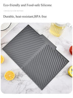 Silicone Dish Drying Mat – Non-Slip Heat Resistant Pad for Kitchen Counters
