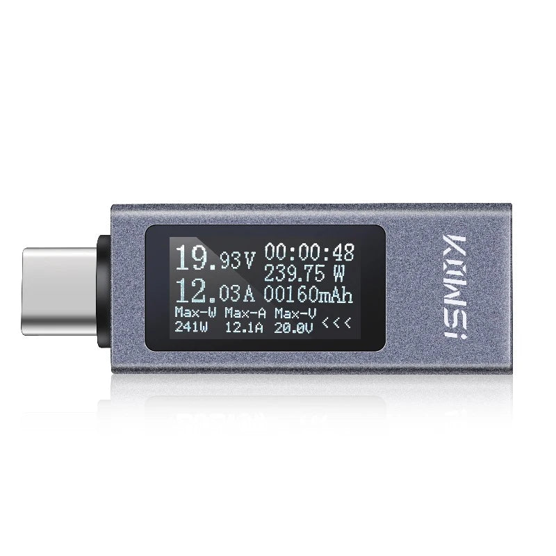 Digital USB-C Power Tester – Voltage and Current Monitor for Battery Testing