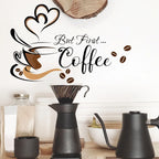 Coffee Cup Wall Stickers – Adhesive Vinyl Decals for Cafe Kitchen Decor