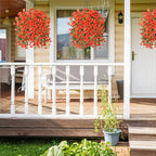 Artificial Morning Glory and Eucalyptus Vine – UV-Resistant Home Wall Decor