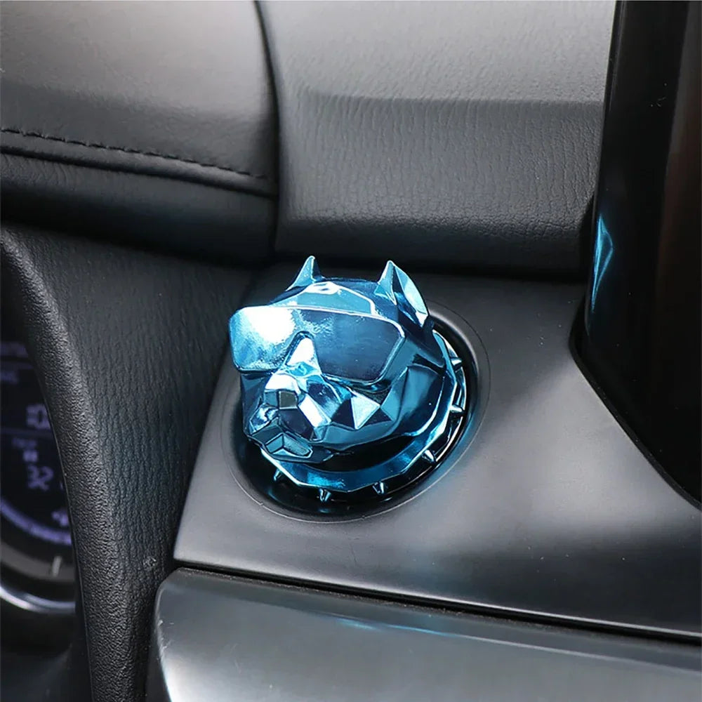 Metal Bully Dog Ignition Cover – Decorative Engine Start Button Trim for Cars