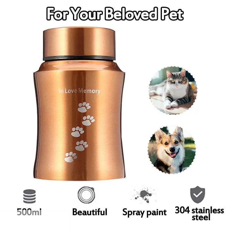 Stainless Steel Tree Pet Urn – Memorial Keepsake for Cat and Dog Ashes