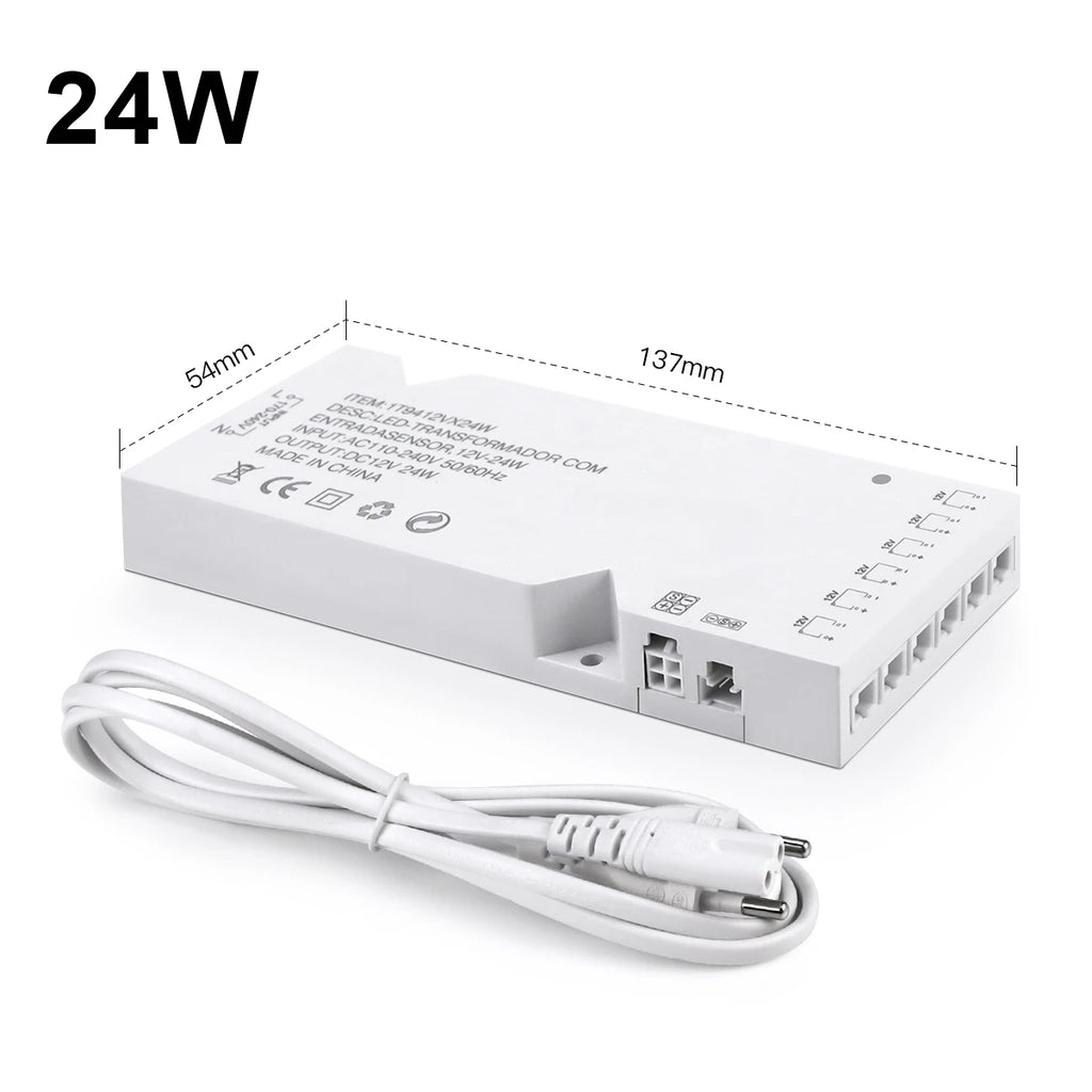 LED Transformer Power Adapter – Multi-Port Driver for Cabinet Lighting