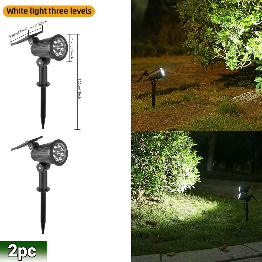 RGB Solar LED Spotlights – Waterproof Landscape Lighting for Garden Yard