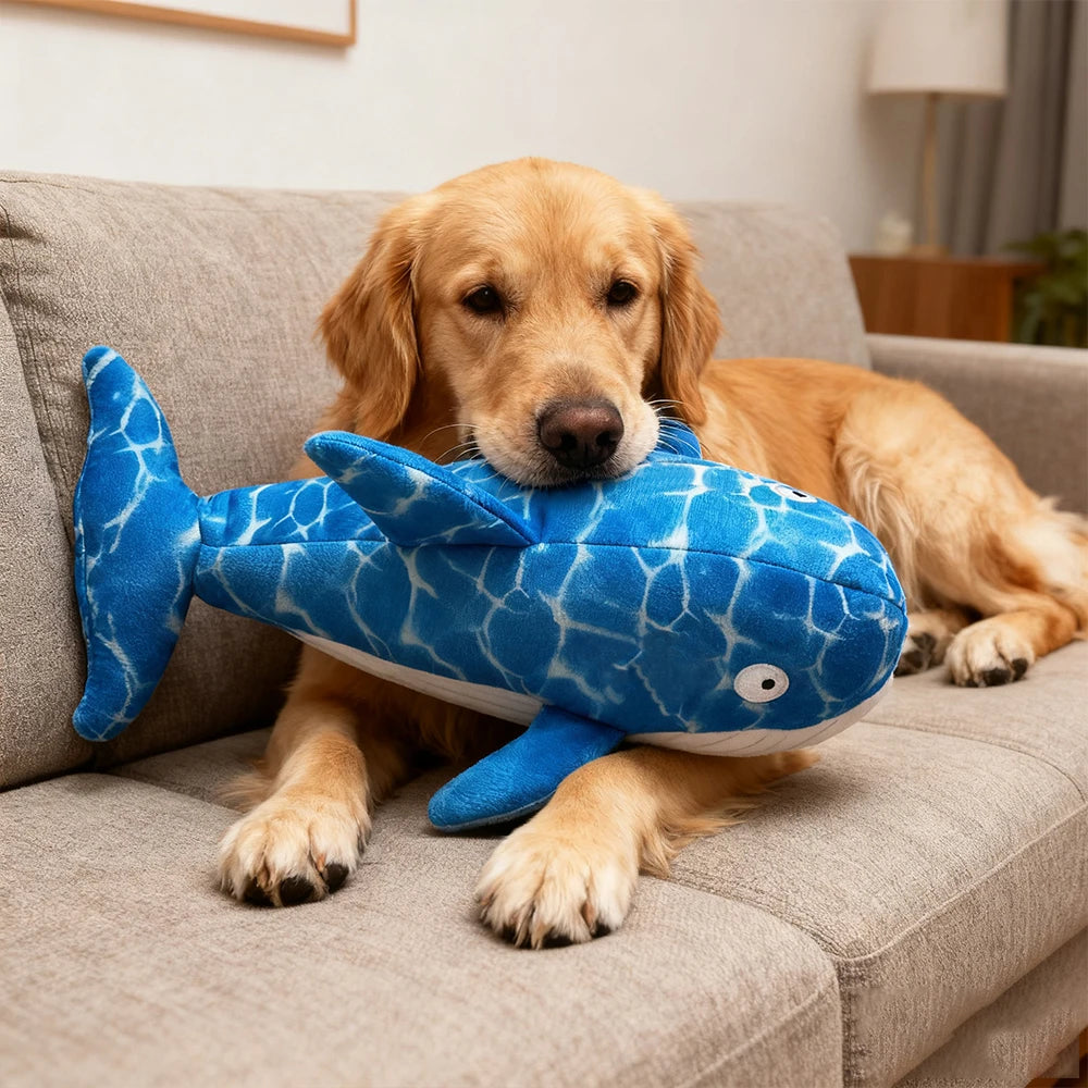 Squeaky Whale Plush Toy – Bite-Resistant Chewing Companion for Dogs and Cats