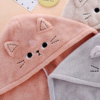 Microfiber Cat Ear Hair Towel – Quick Dry Absorbent Turban for Bath and Shower