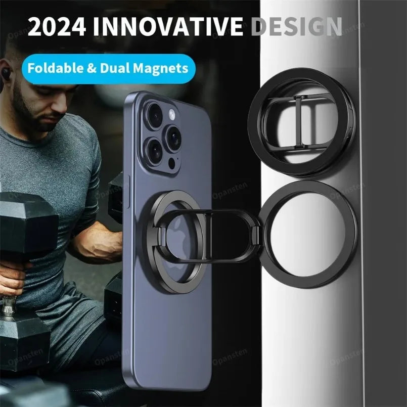 Magnetic Phone Ring Holder – Double-Sided Kickstand for MagSafe iPhone