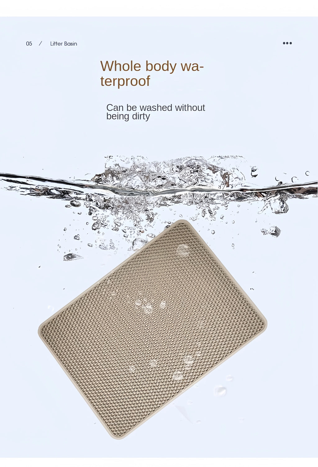 Large Waterproof EVA Cat Litter Mat – Double Layer Tray for Pet Hygiene