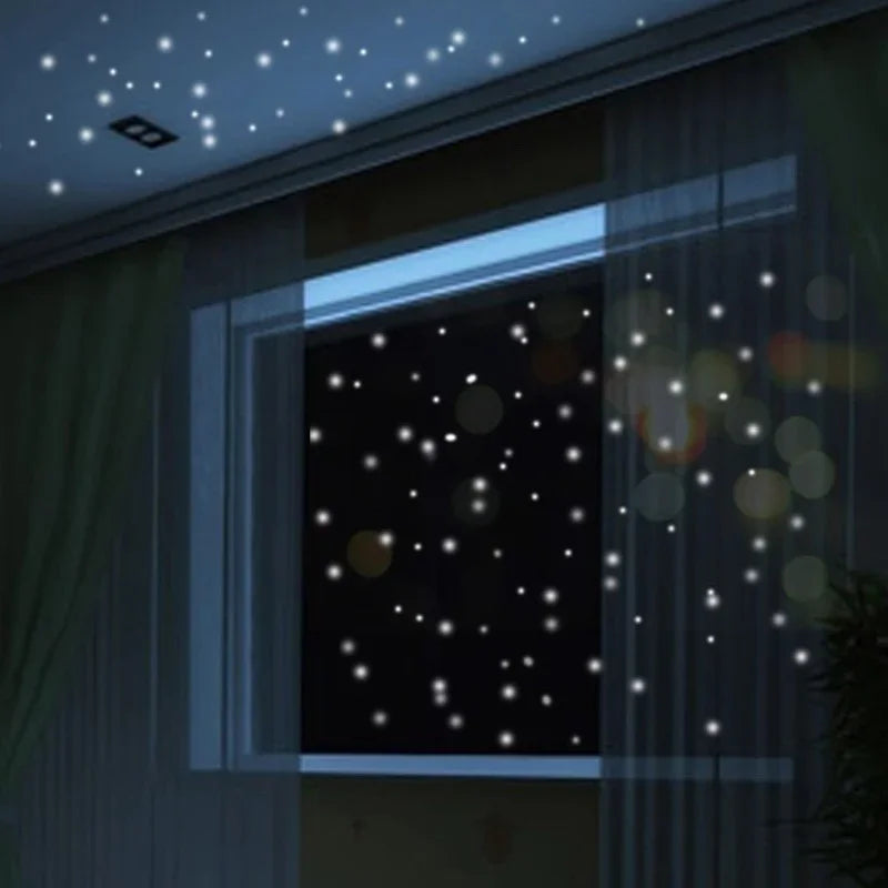 Luminous Star Wall Stickers – Glow in the Dark Vinyl Decor for Kids Rooms