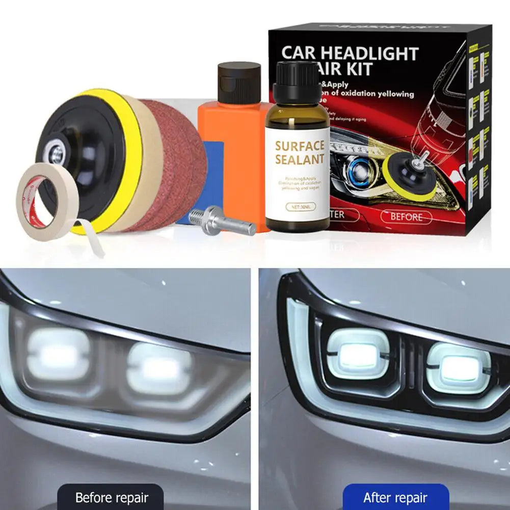 Car Headlight Restoration Kit – Chemical Polish for Auto Headlamp Repair