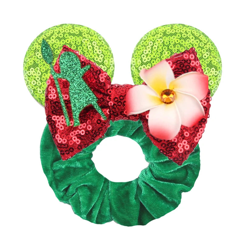 Velvet Sequin Mouse Ear Scrunchies – Elastic Hair Accessories for Kids Party