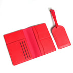 Custom Name Passport Cover Set – Personalized Leather Luggage Tag for Travel