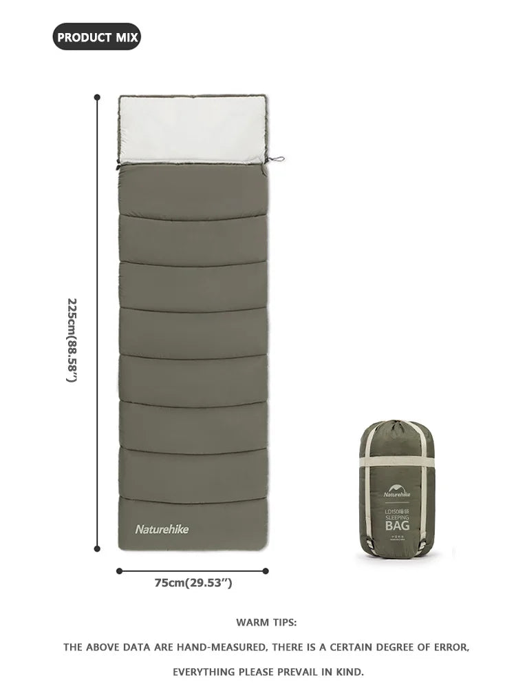 Ultralight Cotton Sleeping Bag – Splicable Double Design for Camping