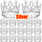 Mini Plastic Crown Topper – Pearl Tiara for Kids Cake and Hair Decoration