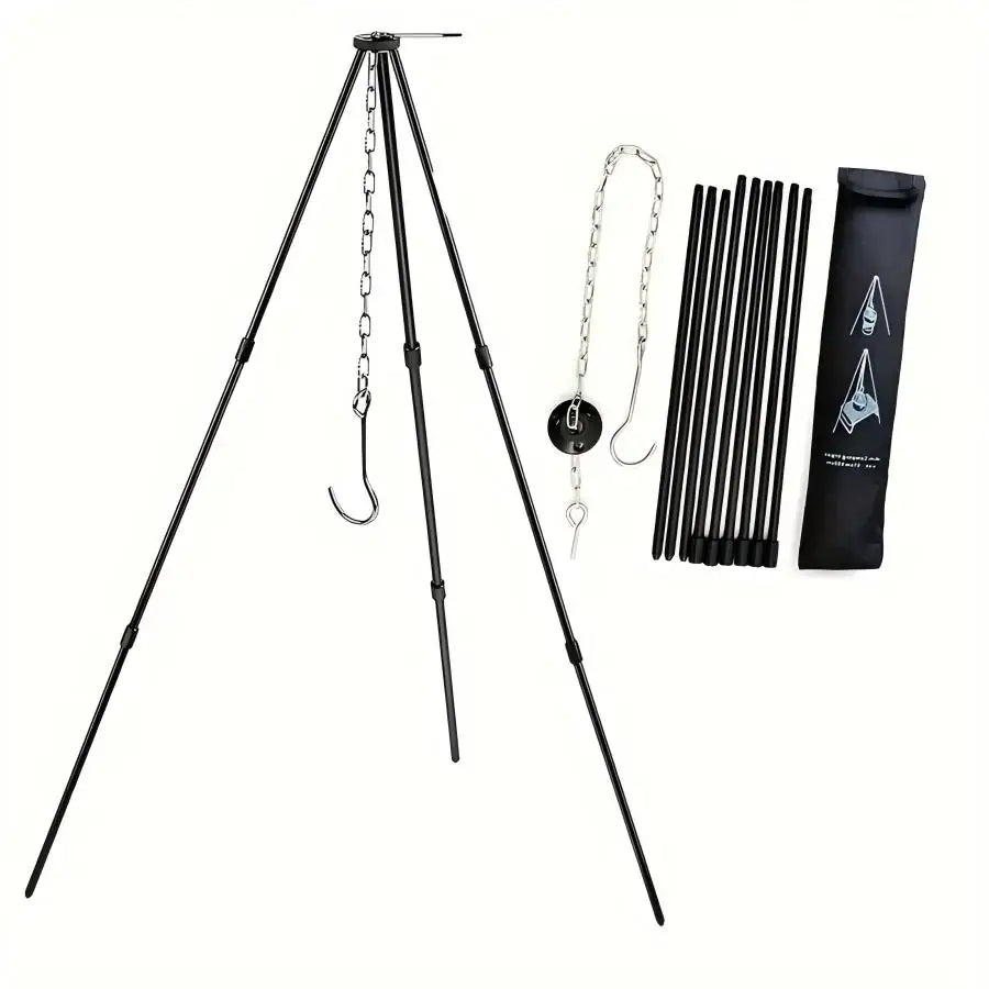 Adjustable Campfire Tripod – Stable Hanging Pot Stand for Outdoor Cooking