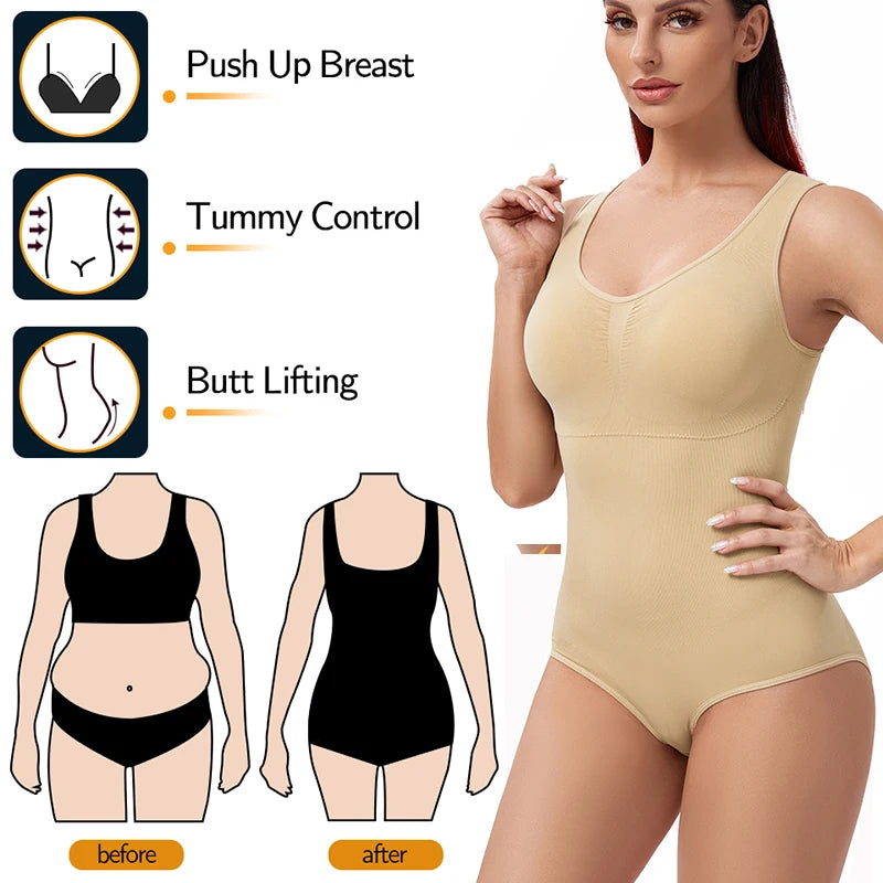 Tummy Control Shapewear Bodysuit – Slimming Waist Trainer for Women Fajas