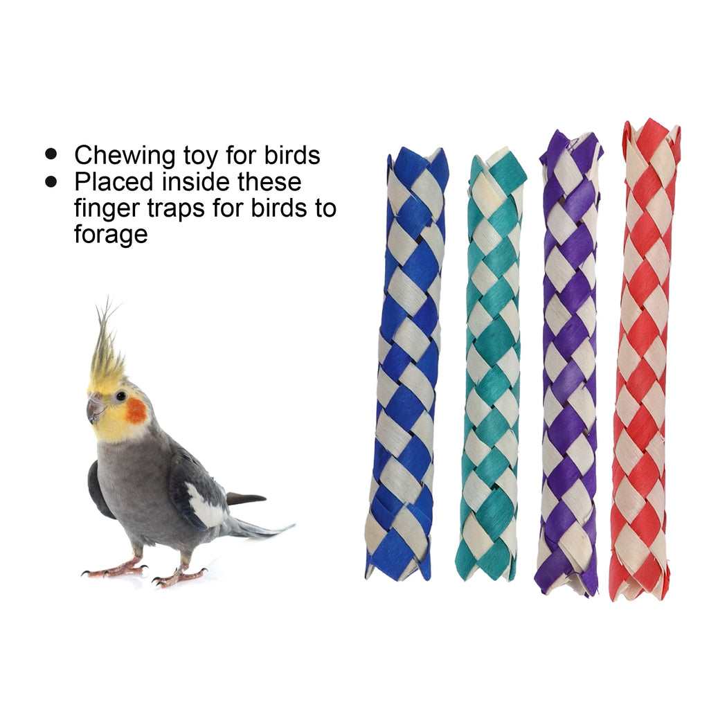 Woven Bamboo Finger Traps – Interactive Chew Toys for Pet Birds and Kids Parties