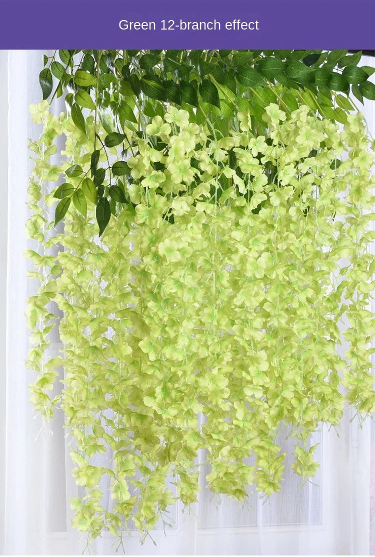 Silk Wisteria Hanging Vines – 110cm Artificial Flower Garland for Wedding Decor