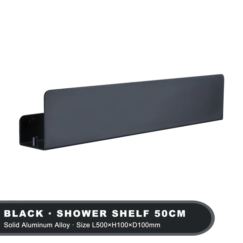 Aluminum Bathroom Shelf – Wall Mounted Storage Rack for Shower and Kitchen