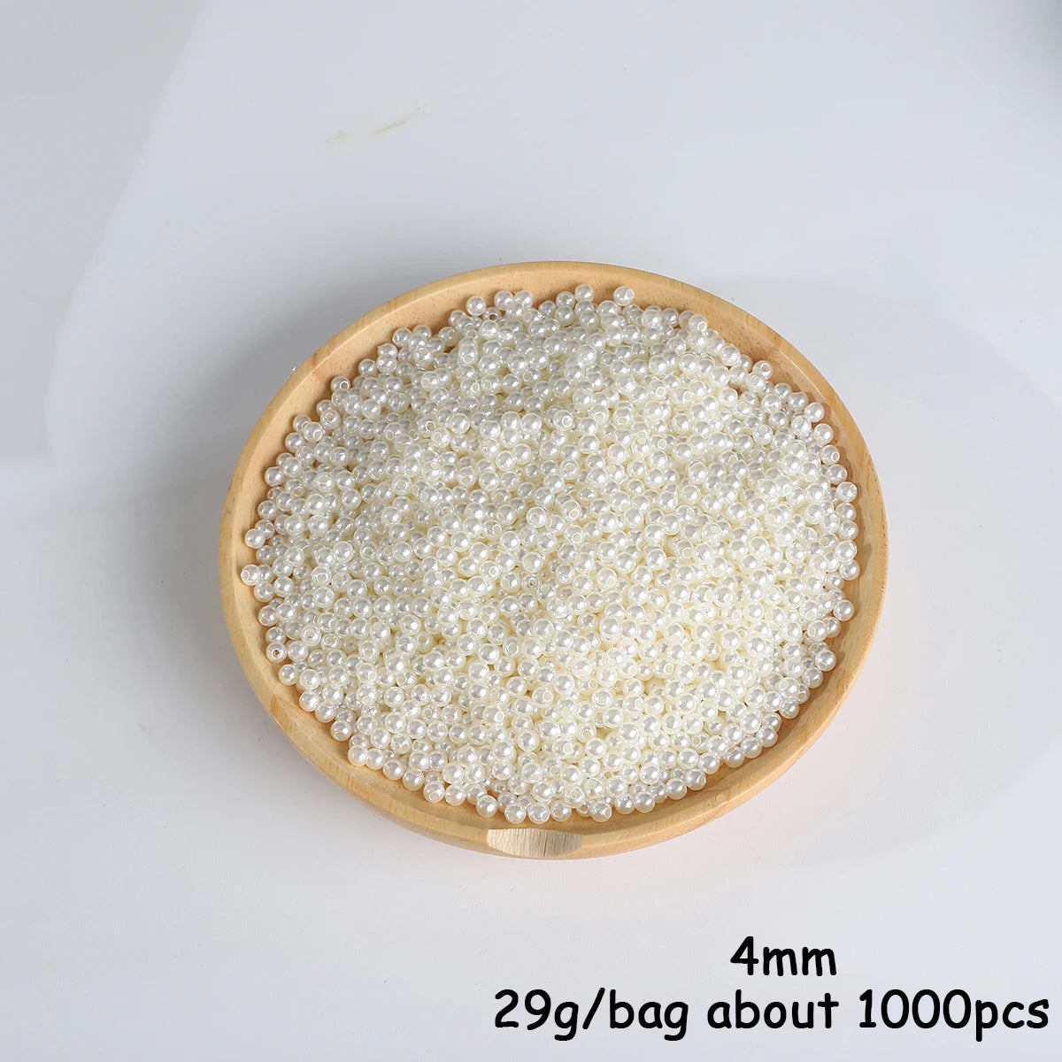 Beige ABS Imitation Pearl Beads – 3-20mm Round Spacer for Jewelry DIY Crafting