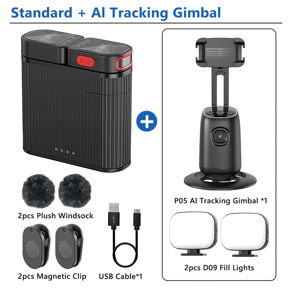 Wireless Lavalier Microphone – ENC Noise Cancelling for iPhone and Android