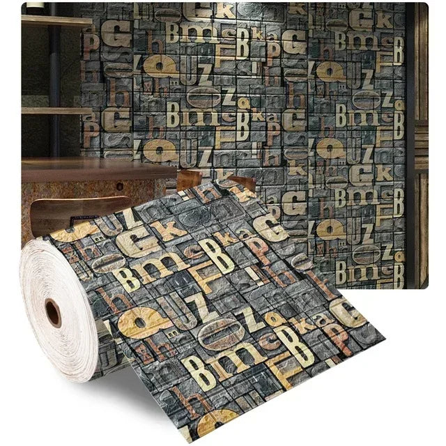3D Self-Adhesive Brick Wallpaper – Peel and Stick Decor for Home DIY Projects