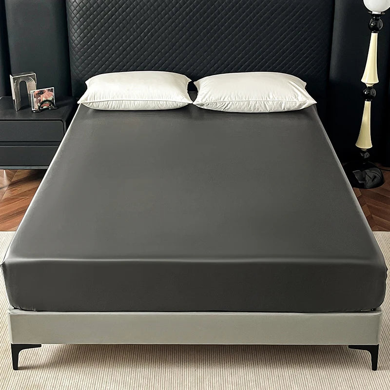 Satin Elastic Fitted Sheet – Soft Solid Mattress Cover for All Bed Sizes