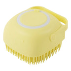 Silicone Pet Grooming Brush – Shampoo Dispenser for Dogs and Cats Bathing