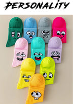 Cartoon Smiley Face Socks – Trendy Mid Tube Casual Wear for Women