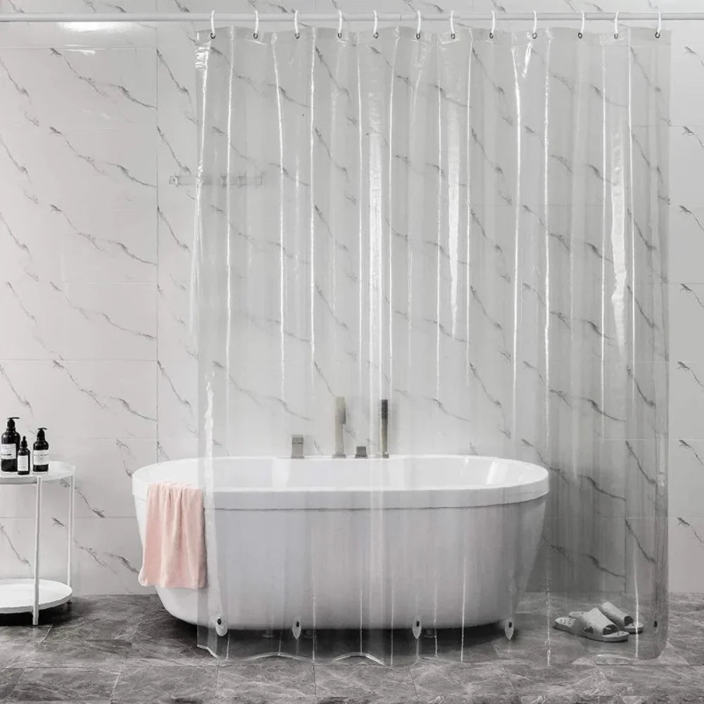 Clear PEVA Shower Curtain – Waterproof Mildew-Resistant Liner for Bathroom