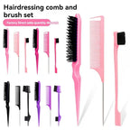 Professional Hair Styling Brush Set – Steel Needle Combs for Hair Grooming