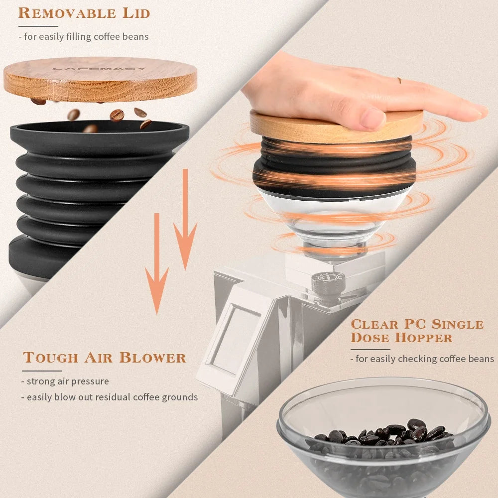 Wooden Coffee Grinder Lid – Replacement Hopper Cover for Eureka Mignon