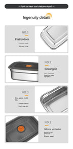 304 Stainless Steel Bento Box – Leak-Proof Food Container for Camping Lunch