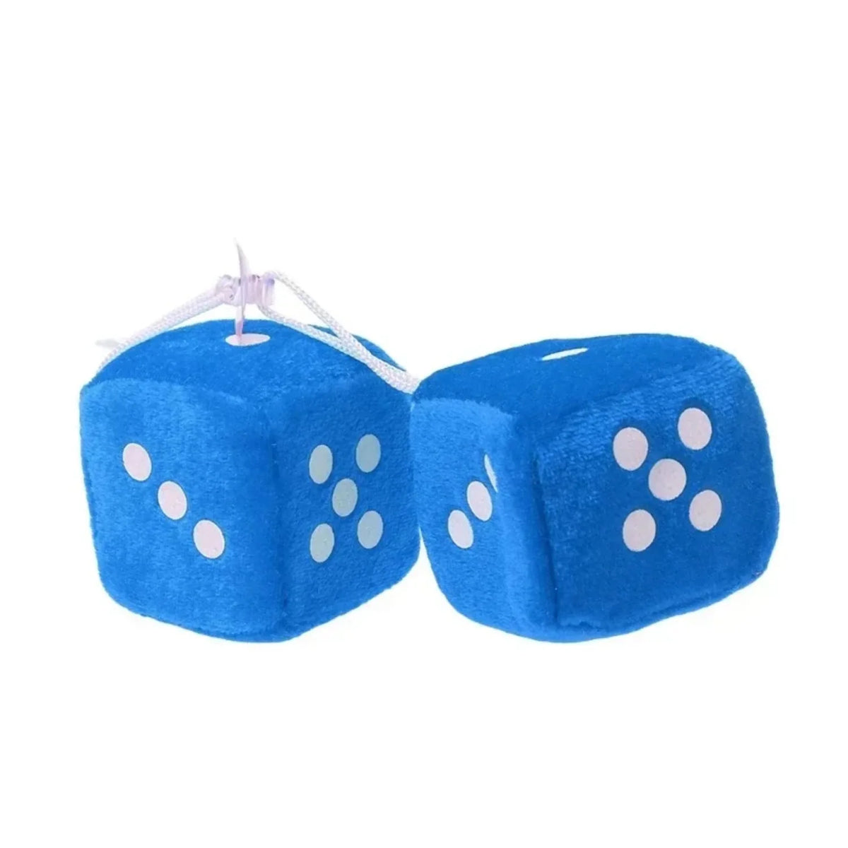 Fuzzy Dice Hanging Ornament – Plush Soft Dots for Car Rear View Mirror Decor