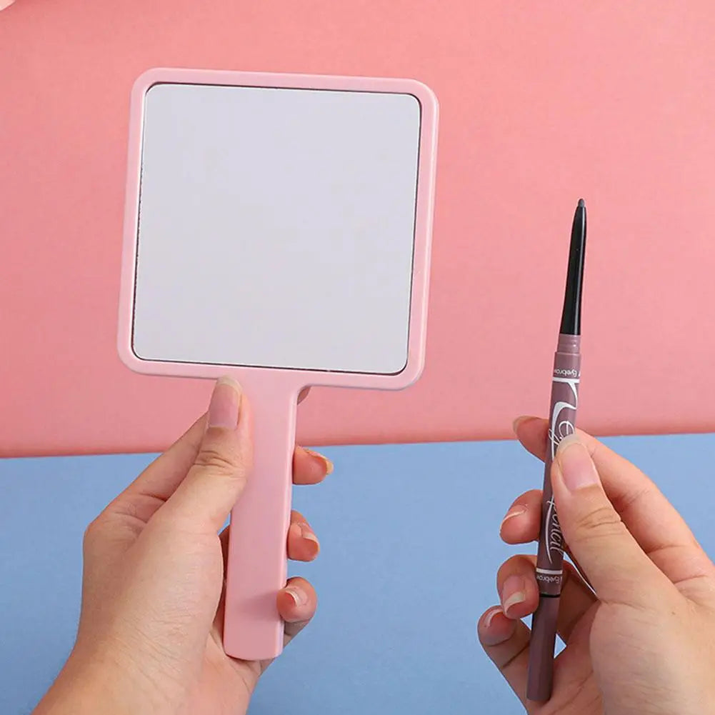 Handheld Square Makeup Mirror – Portable Vanity Mirror for Salon and Travel