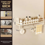 Corner Suction Storage Rack – Wall-Mounted Shelf for Bathroom Organization